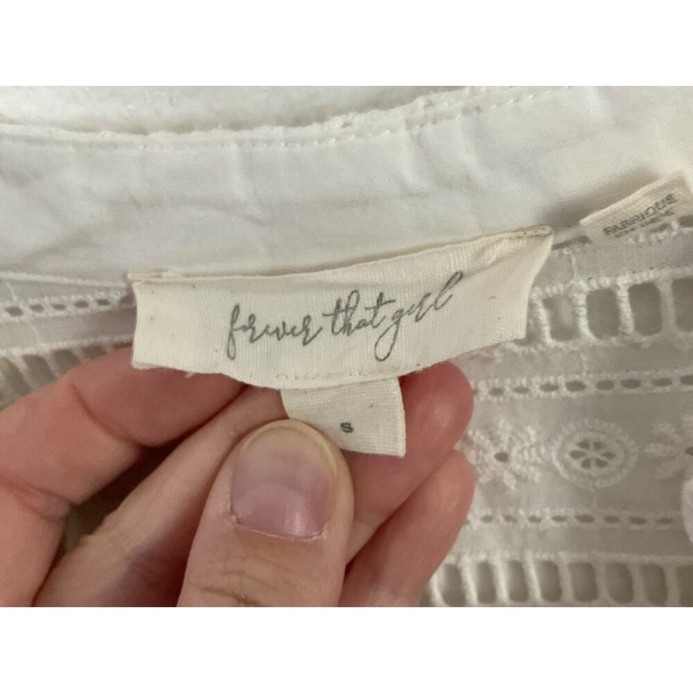 Anthropologie Forever that Girl Eyelet Long Sleeve Mini-Dress Sz Small Tie Waist - Picture 7 of 9